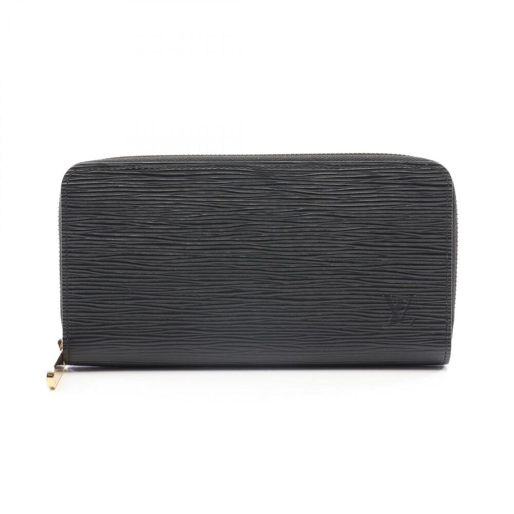 Louis Vuitton Zippy Wallet Epi Noir Round Long Leather Men's Black M68755